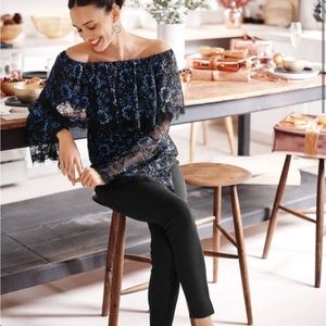 WHBM Off-Shoulder Lace Top